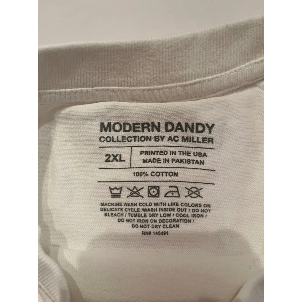 Modern Dandy Collection Handkerchief Graphic Tee T-Shirt White Size XXL